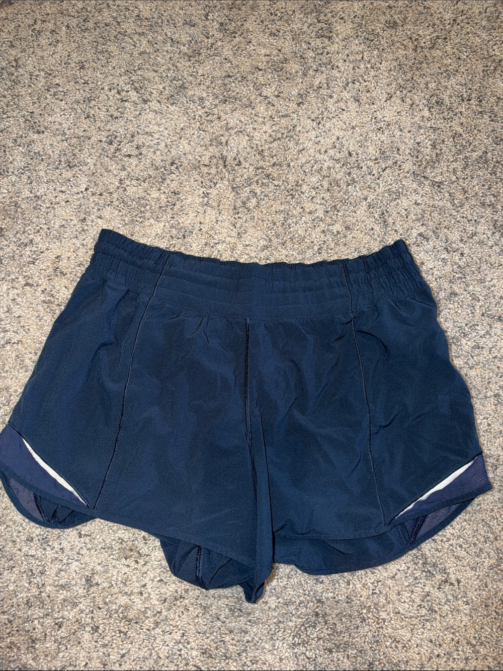 lululemon athletica Navy Athletic Running Shorts with Reflective Accent
